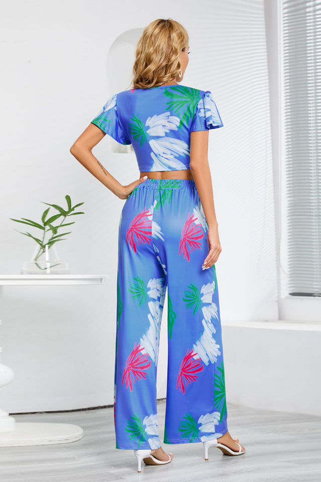 Boho Loose Wide Leg Jumpsuit Set