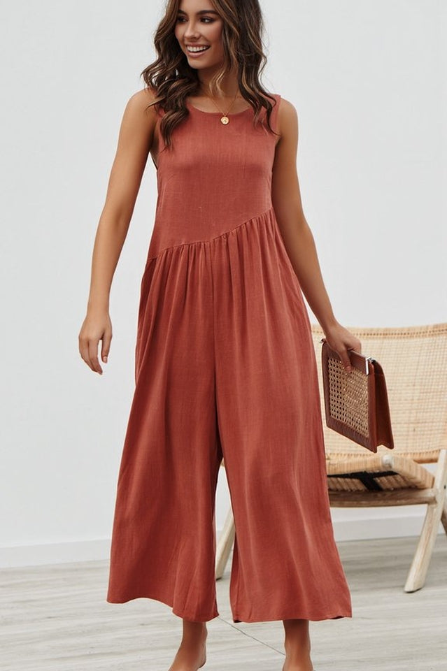 Sleeveless Casual Loose Jumpsuit