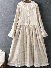 Your Love Is Deep Lace Round Neck Smock Dress