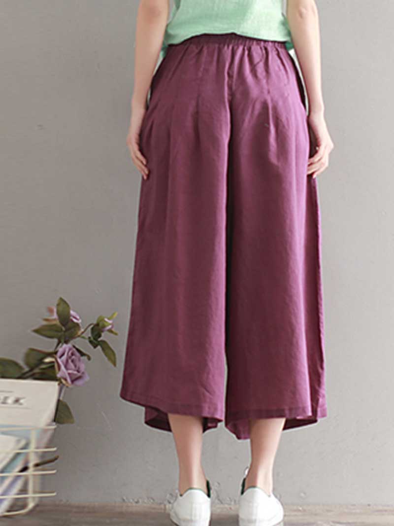 Puppy Love Cotton linen wide-leg Trousers