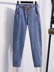 summer denim high waist loose trousers pants