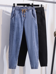 summer denim high waist loose trousers pants