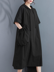 Just My Type Cotton Midi Length Hoodie Dress