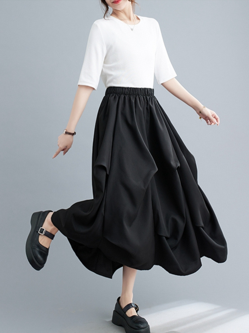 A Beautiful Soul Plain High Waist Long Skirt