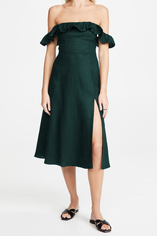 Kacie Ruffles Midi Dress