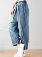 The Stars Shine Loose Retro Casual Denim Pant