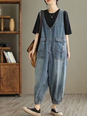 Foggy Season Denim High Waist Jumpsuit