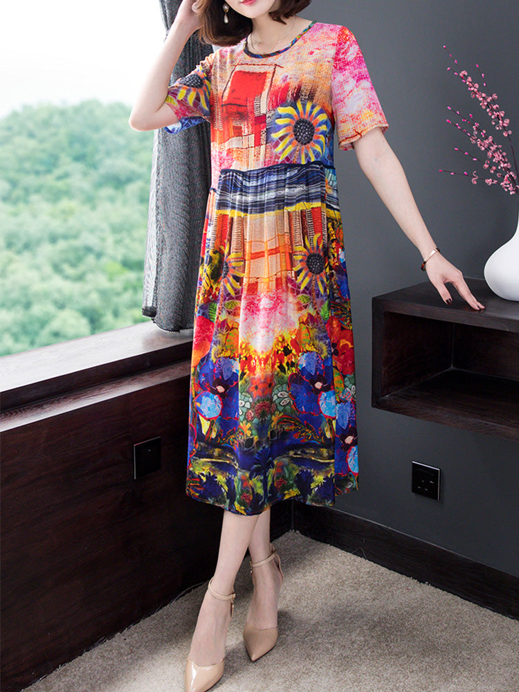 Love All Over Again Sun Flower Midi Dress