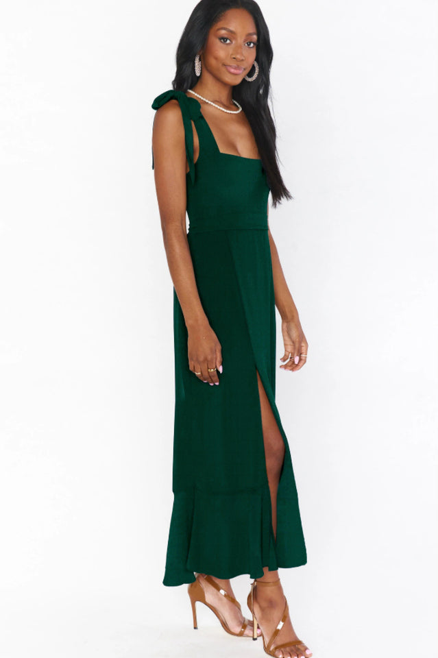 Tie Shoulder Boho Midi Dress