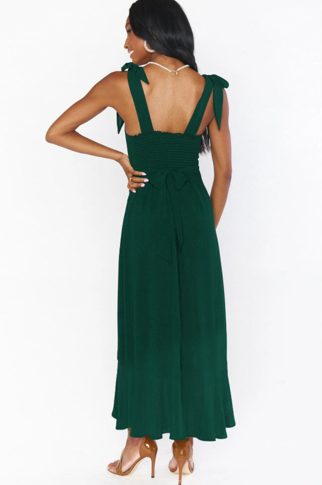 Tie Shoulder Boho Midi Dress