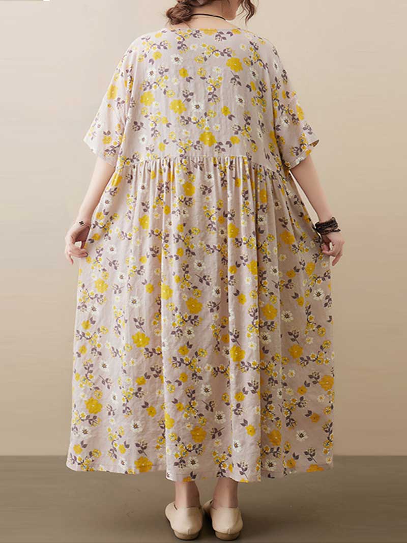 Get Some Comfort Floral Printed Smock Dress