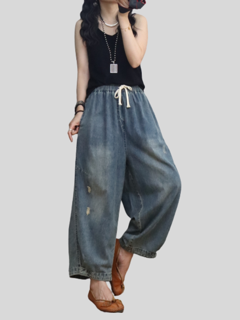 Female Summer Loose Casual Large Size Straight Bottom Pants