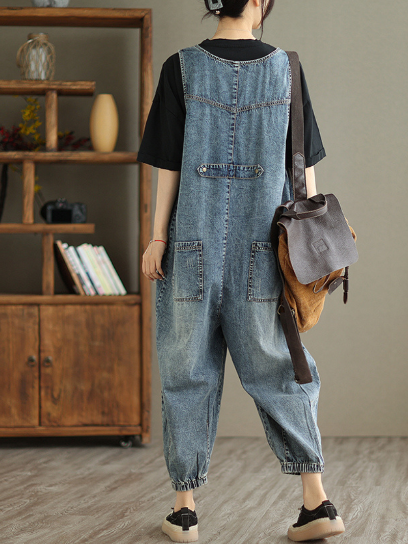 Foggy Season Denim High Waist Jumpsuit