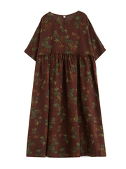 Music Of Love Cotton Round Neck Smock Dress