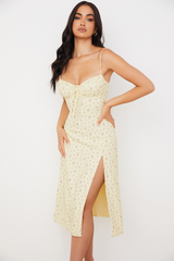 Floral Bustier Midi Dress