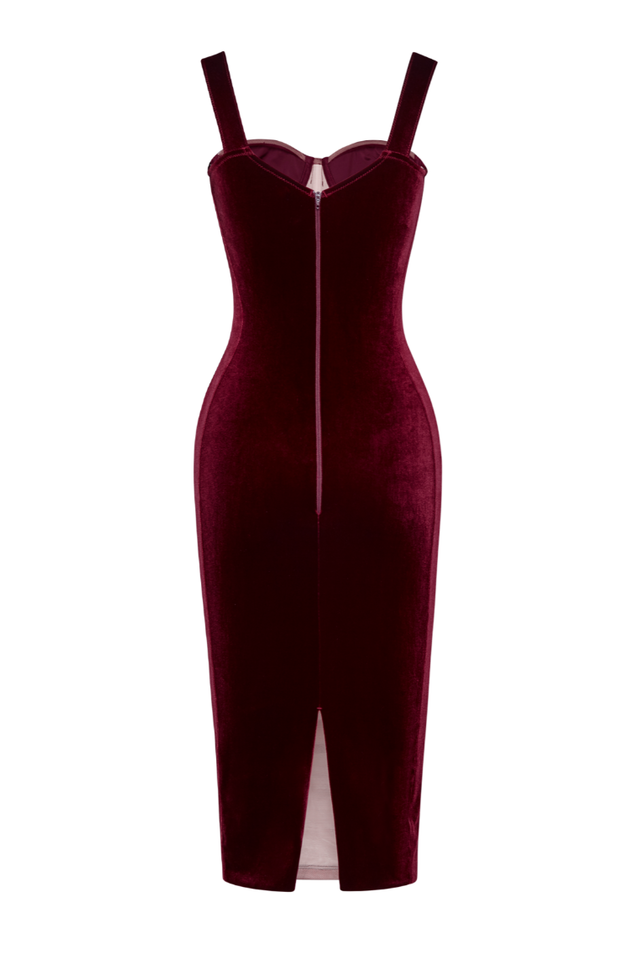 Velvet Soft Net Midi Dress