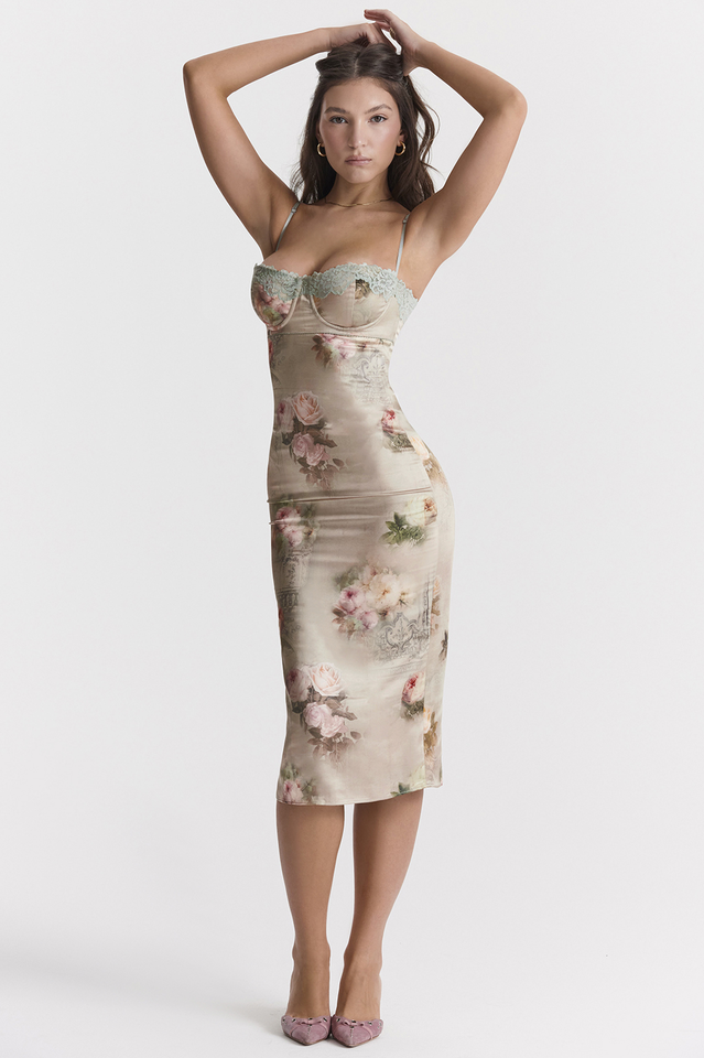 Venus Vintage Floral Midi Dress