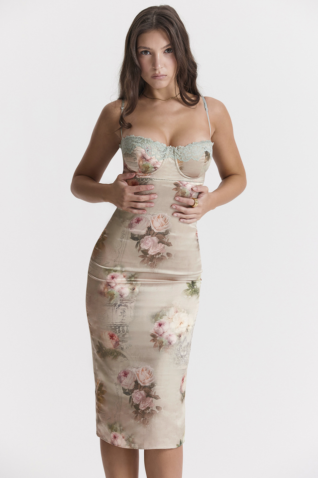 Venus Vintage Floral Midi Dress