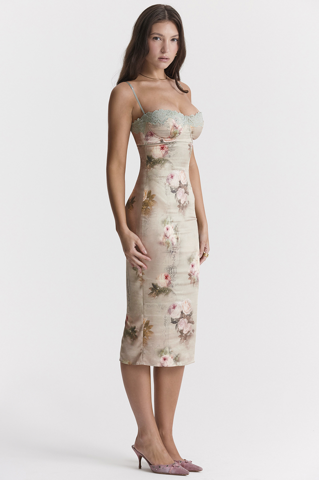 Venus Vintage Floral Midi Dress