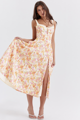 Sabrina Ivory Print Bustier Sundress