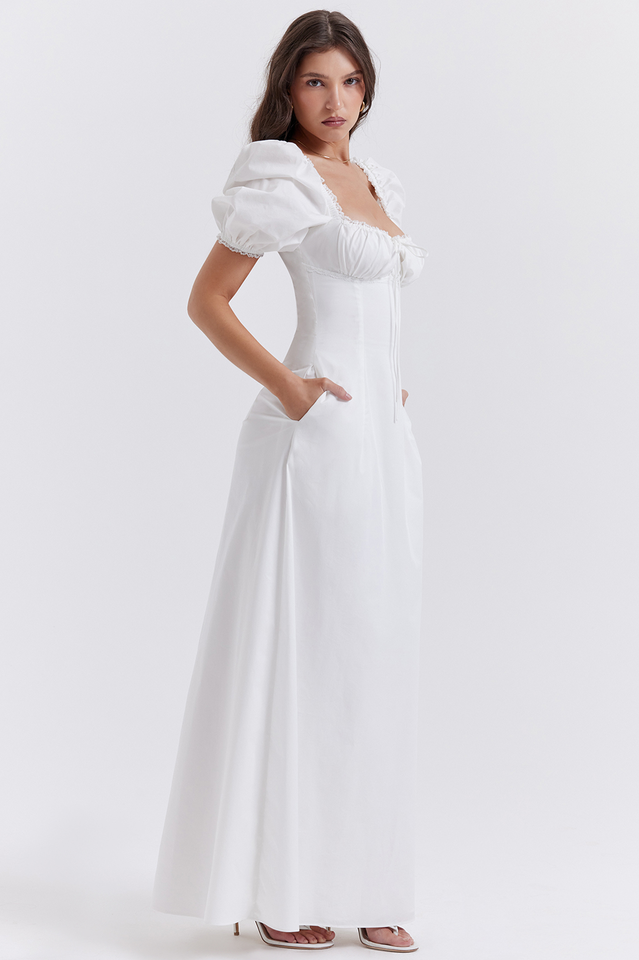 Felizia White Puff Sleeve Sundress