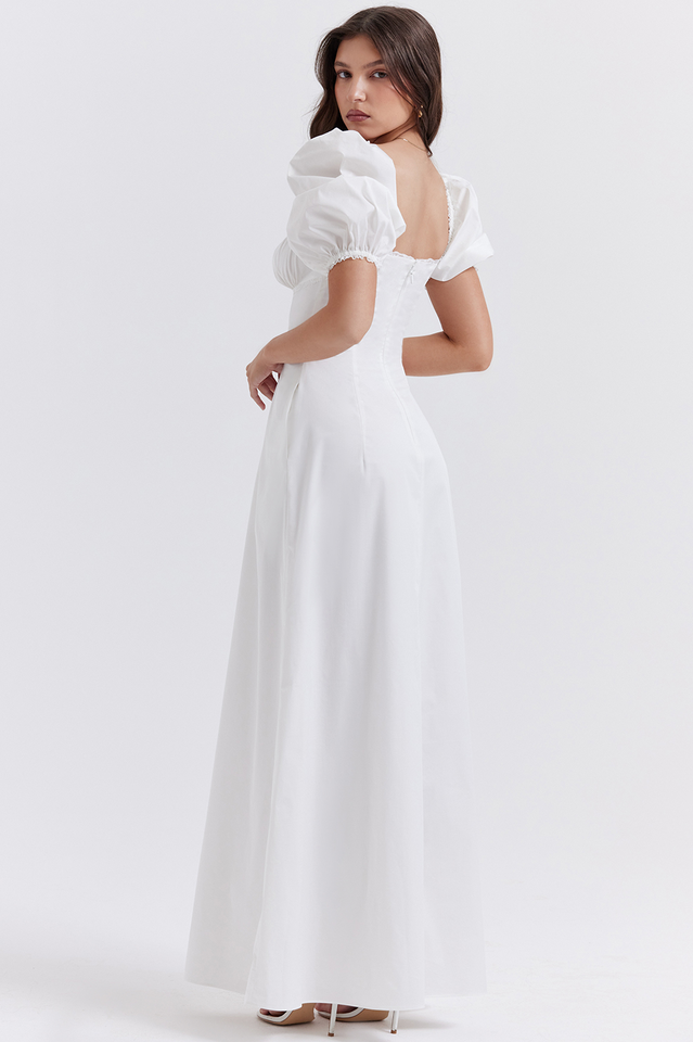 Felizia White Puff Sleeve Sundress