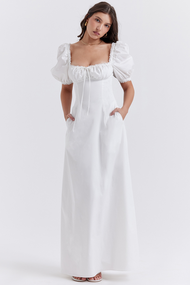 Felizia White Puff Sleeve Sundress