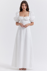 Felizia White Puff Sleeve Sundress