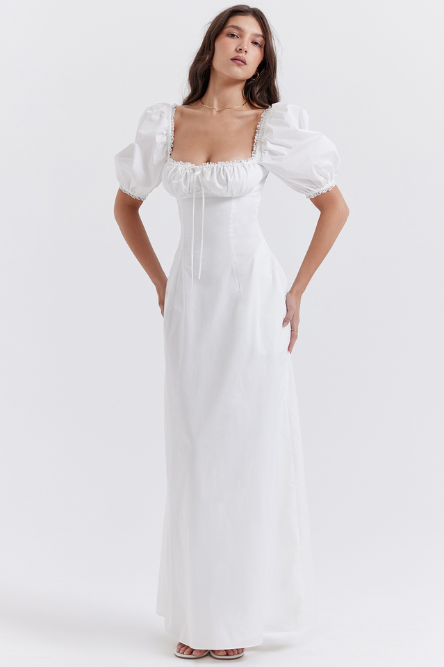 Felizia White Puff Sleeve Sundress