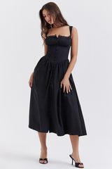 Tatiana Black Midi Sundress