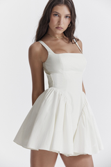 Florianne Ivory Bow Mini Dress