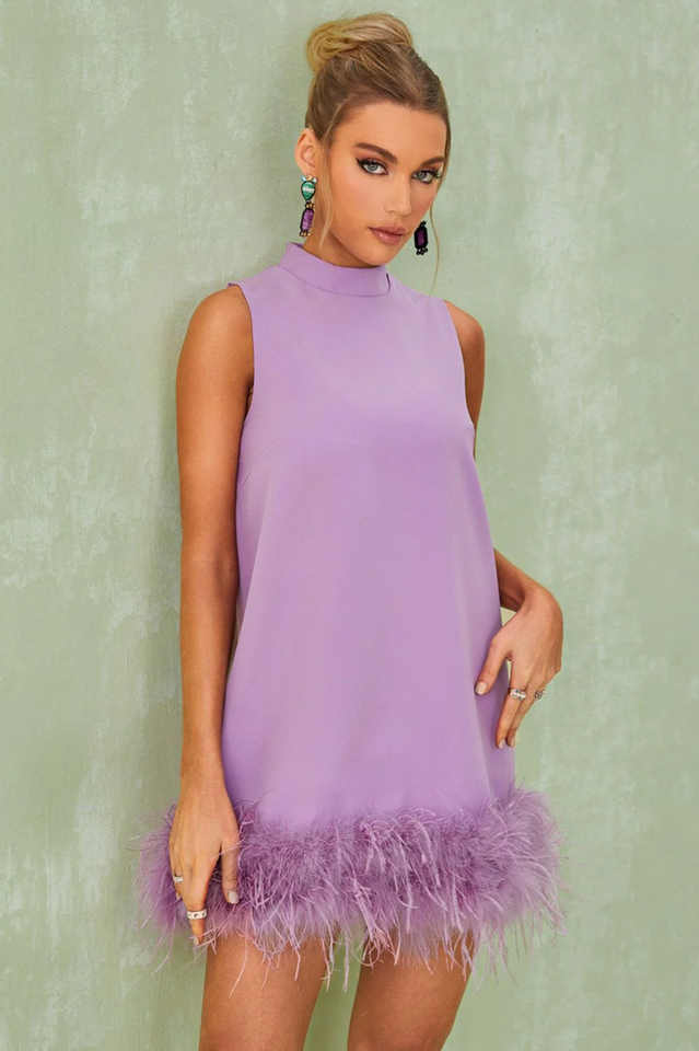 Nisha Feather Mini Dress