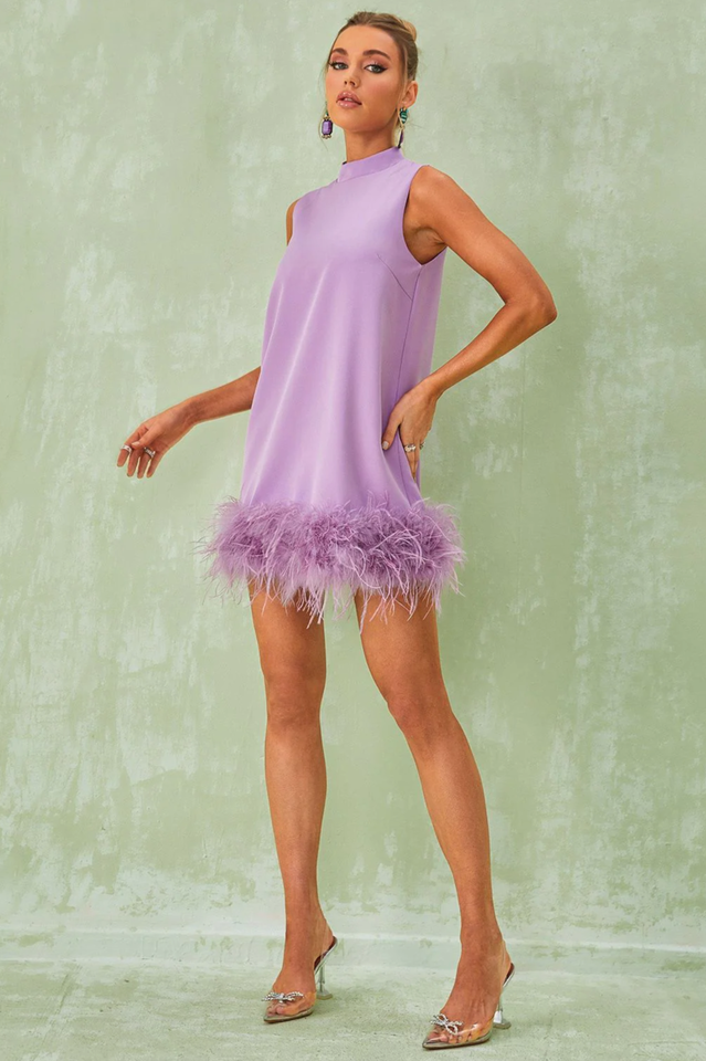 Nisha Feather Mini Dress