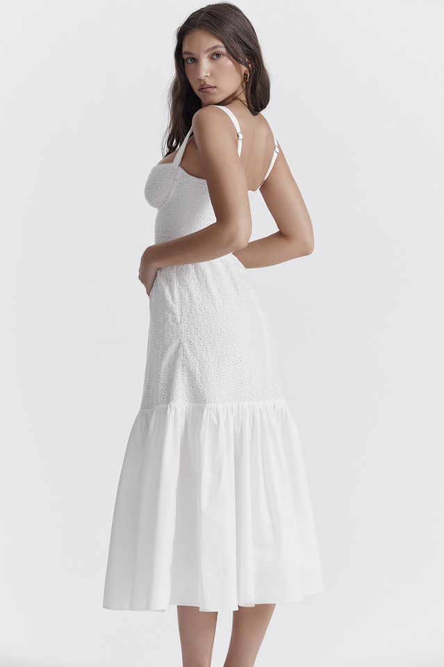 Elia White Broderie Anglaise Midi Dress