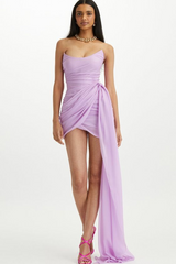 Draped Silk-Chiffon Mini Dress