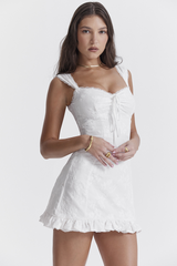 Odessa White Embroidered Mini Dress