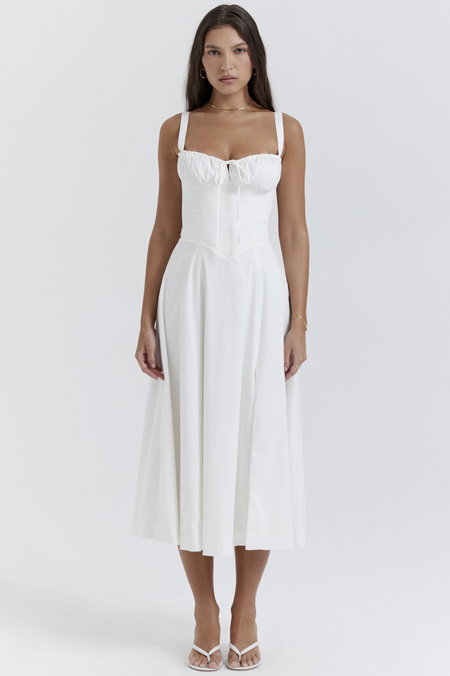 Carmen White Bustier Sundress