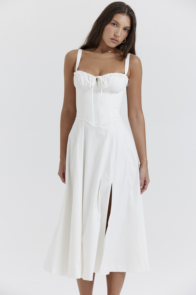 Carmen White Bustier Sundress