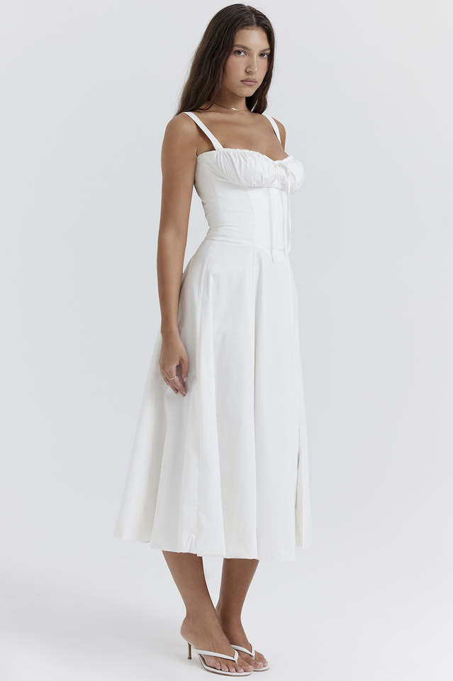 Carmen White Bustier Sundress