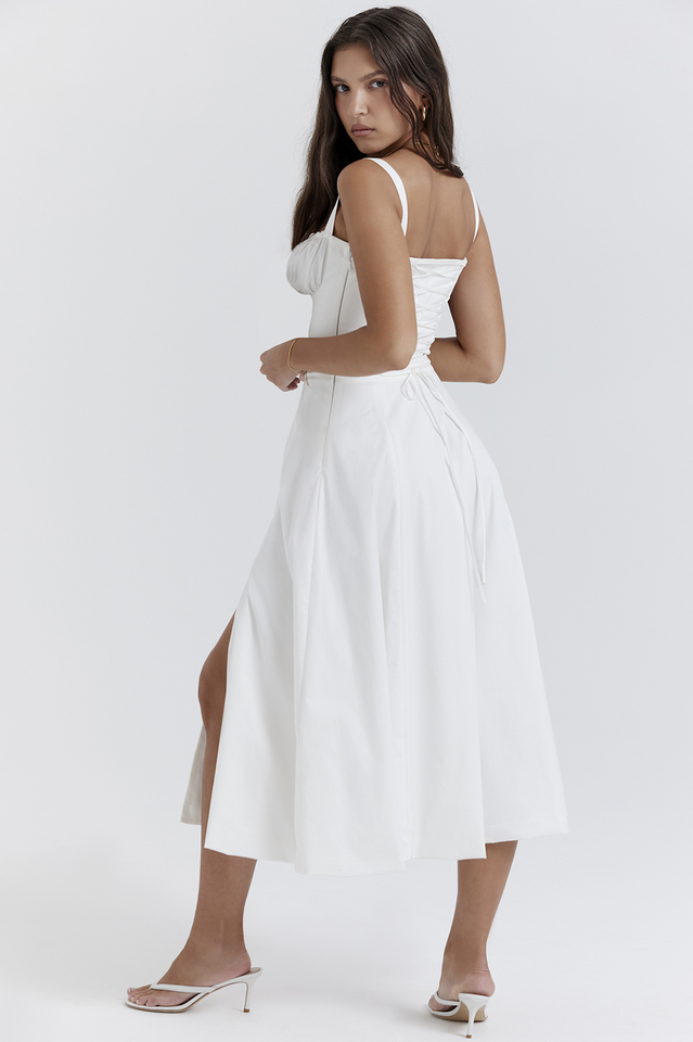 Carmen White Bustier Sundress