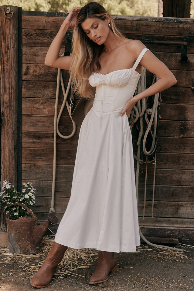 Carmen White Bustier Sundress