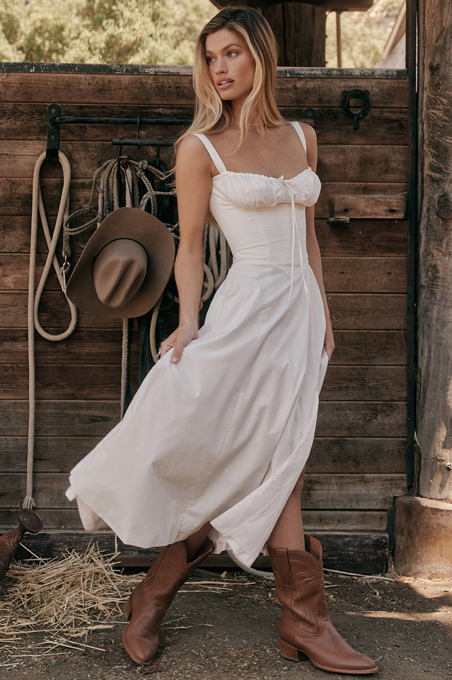 Carmen White Bustier Sundress