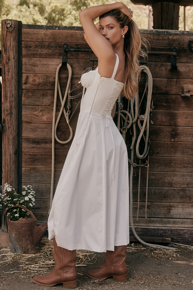 Carmen White Bustier Sundress