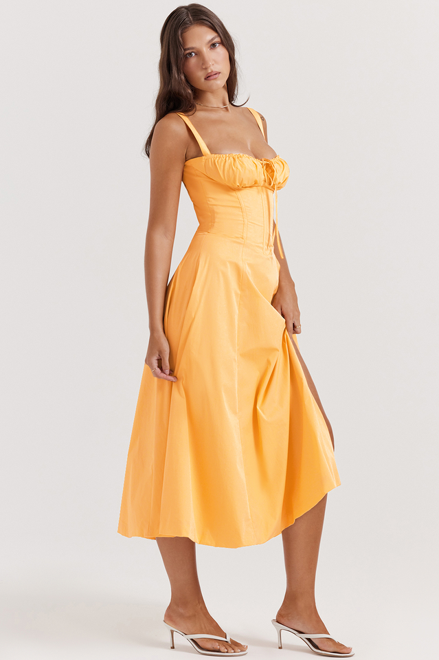 Carmen Tangerine Bustier Sundress