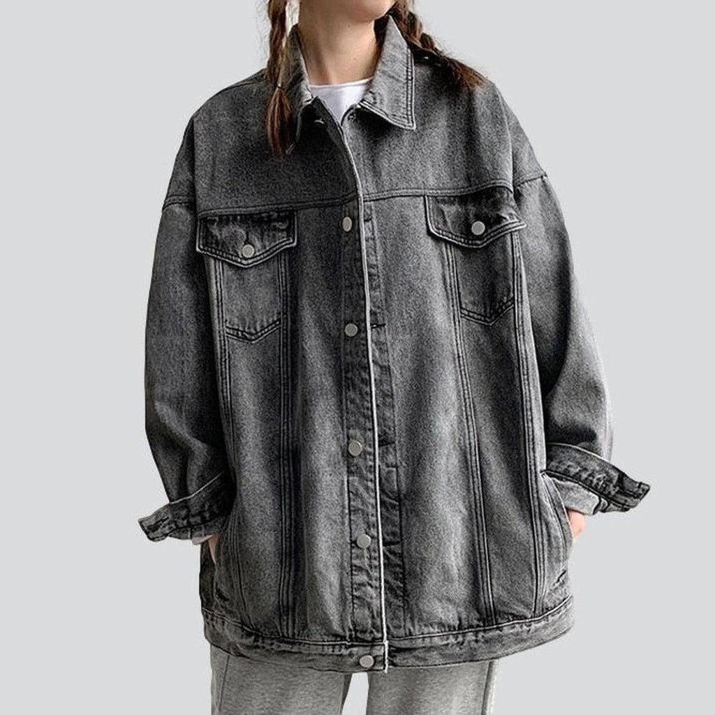 Women's long oversized denim jacket